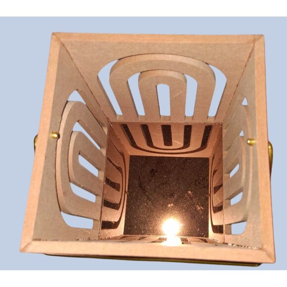 Rose Gold Rainbow Candle Holder With Gold Handle - Picture 2 of 6